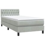 vidaXL Sommier à lattes de lit et matelas gris clair 80x220 cm velours