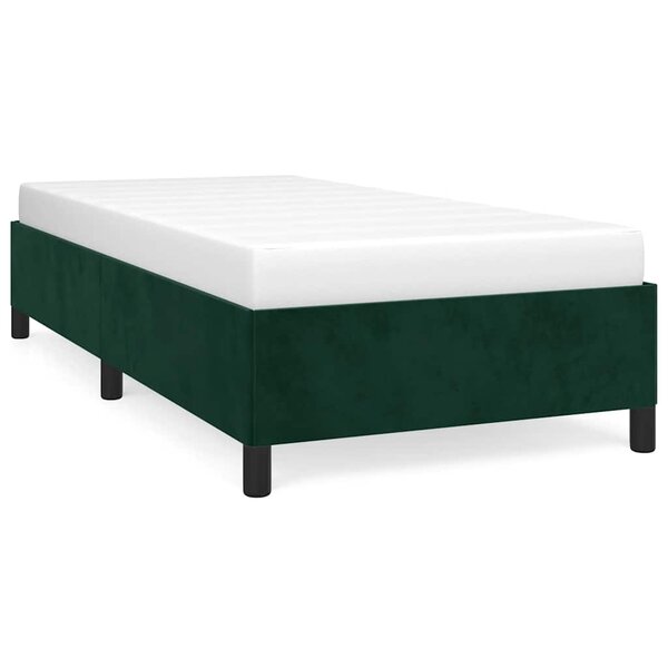 vidaXL Cadre de lit sans matelas vert foncé 90x200 cm velours