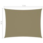 Vidaxl voile de parasol tissu oxford rectangulaire 4x5 m beige