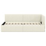 vidaXL Cadre de lit d'angle Crème 100 cm x 200 cm tissu