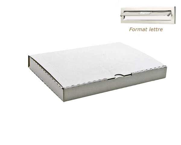 Lot de 10 Boîtes postale carton plate 340x250x30. Coloris Blanc