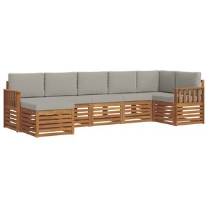 vidaXL Ensemble de canapés d'extérieur 7 pc Gris Naturel et Clair