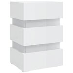 vidaXL Table de chevet à LED blanc brillant 45x35x67 cm