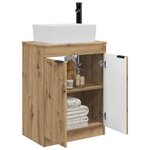 vidaXL Meuble de salle de bain avec évier Chêne artisanal