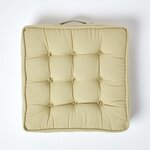 Coussin d'assise rehausseur en coton Vert sauge  50 x 50 x 10 cm - HOMESCAPES