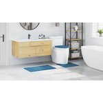 vidaXL Tapis de bain 3 Pièces Bleu 50 x 50 cm Polypropylène