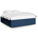 vidaXL Cadre de lit sans matelas bleu 200x200 cm tissu