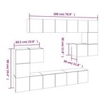vidaXL Ensemble de meubles TV 10 Pièces Sonoma gris Bois d'ingénierie
