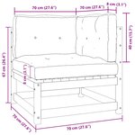 vidaXL Salon de jardin 2 Pièces avec coussins Marron miel Bois de pin