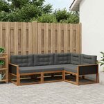 vidaXL Ensemble de canapés d'extérieur 4 pc Naturel et Anthracite