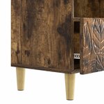 vidaXL Meuble TV 102 x 34 5 x 50 cm Chêne fumé Bois d'ingénierie