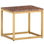 Vidaxl table basse marron 40x40x35 cm pierre véritable texture marbre