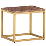 vidaXL Table basse Marron 40x40x35 cm Pierre véritable texture marbre