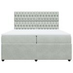 vidaXL Sommier à lattes de lit et matelas Gris clair 200x200cm Velours