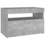 vidaXL Tables de chevet avec lumières LED 2 Pièces gris béton 60x35x40 cm