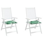 vidaXL Coussins de chaise lot de 2 motif de feuilles 50x50x4 cm tissu