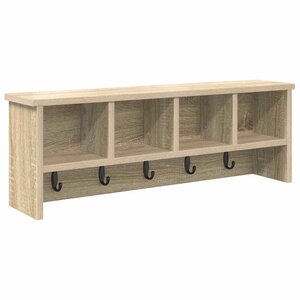 vidaXL Porte-manteau mural avec étagère Chêne sonoma 75 x 16 x 26 cm
