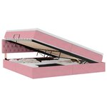 vidaXL Lit de rangement LED avec matelas Rose 200 x 200 cm Velours