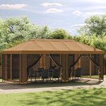 vidaXL Gazebo avec murs latéraux 6 x 3 m Beige Polyester et Acier 190