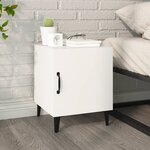 vidaXL Tables de chevet 2 Pièces Blanc Bois d'ingénierie