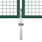 vidaXL Portail en treillis de jardin acier 390x125 cm vert