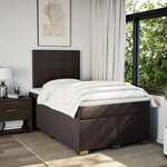 vidaXL Sommier à lattes de lit et matelas marron foncé 120x190cm tissu