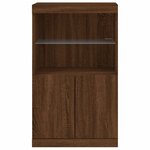 vidaXL Buffet avec lumières LED chêne marron 60 5x37x100 cm