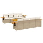 vidaXL Salon de jardin avec coussins 9 Pièces beige résine tressée