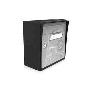 Boîte aux lettres compacte noire – "Paris est belle" – fabriquée en France – en résine – ne rouille pas – porte interchangeable