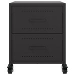 vidaXL Tables de chevet 2 Pièces noir 36x39x43 5 cm acier