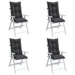 vidaXL Coussins de chaise à dossier haut lot de 4 anthracite mélangé