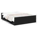 vidaXL Cadre de lit avec tiroirs sans matelas noir 140x190 cm
