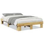 vidaXL Cadre de lit sans matelas 120x190 cm bois massif de chêne