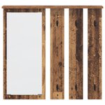 vidaXL Porte-manteau mural avec étagère Montage mural avec miroir Bois ancien 84 x 10 x 80 cm