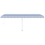 vidaXL Auvent automatique sur pied 600x350 cm Bleu/Blanc