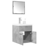 vidaXL Ensemble de meubles de salle de bain 3 Pièces gris béton