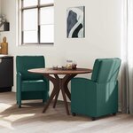 vidaXL Chaises de Salle à Manger avec Roues 2 Pièces Vert foncé
