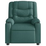 vidaXL Fauteuil de massage inclinable Vert foncé Tissu