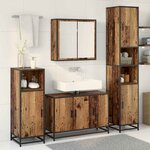 vidaXL Ensemble de mobilier de salle de bain 3 Pièces Bois Ancien