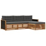 vidaXL Ensemble de canapés d'extérieur 4 Pièces Naturel et Anthracite