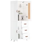 vidaXL Buffet haut Blanc 69 5x34x180 cm Bois d'ingénierie