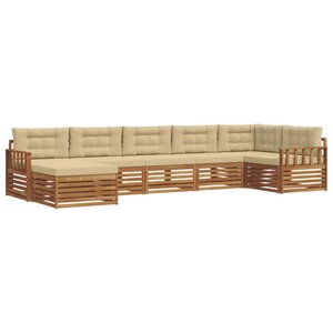 vidaXL Ensemble de canapés d'extérieur 7 pc Naturel et Beige