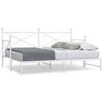 vidaXL Lit de jour avec lit gigogne sans matelas blanc 90x190 cm acier