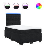 vidaXL Sommier à lattes de lit avec matelas noir 120x190 cm velours