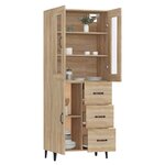 Vidaxl buffet haut chêne sonoma 69 5x34x180 cm bois d'ingénierie
