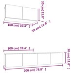 vidaXL Ensemble de meubles TV 3 Pièces Blanc Bois d'ingénierie