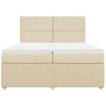 vidaXL Sommier à lattes de lit avec matelas Crème 200x200 cm Tissu