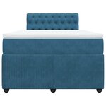 vidaXL Sommier à lattes de lit et matelas bleu 120x200 cm velours