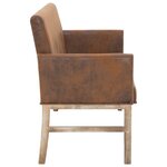 Banc banquette avec accoudoir 140 cm marron similicuir daim 02_0010828