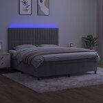 vidaXL Sommier à lattes de lit matelas et LED Gris clair 180x200 cm